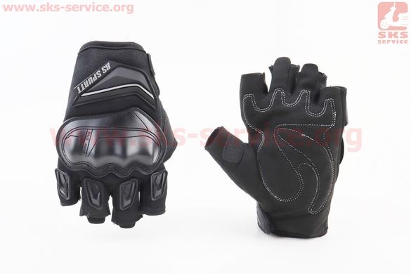 Фото товара – Перчатки мотоциклетные без пальцев M-Чёрные, тип 2