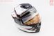 Шлем модуляр, закрытый с откидным подбородком+откидные очки HF-119 L, БЕЛЫЙ глянец с чёрно-серым рисунком Z51, фото – 1