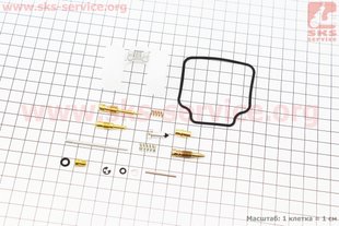 Фото товара – Ремонтный к-кт карбюратора 150cc, 14 деталей+поплавок