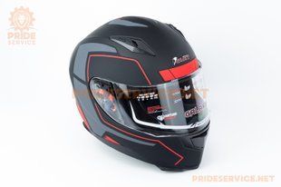Фото товару &ndash; Шолом інтеграл GLX-313 L (59-60см), чорно-червоний мат