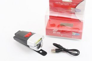Фото товару &ndash; Ліхтар передній 1+7 діодів 360 lumen, Li-ion 3.7V 500mAh зарядка від USB, вологозахисний, чорно-сірий BG-C20