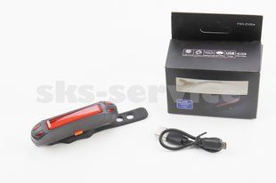 Фото товару &ndash; Ліхтар задній 110 lumen, Li-ion 3.7V 500mAh зарядка від USB, вологозахисний, чорний FXH-0105