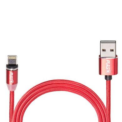 Фото товара – Кабель магнитный PULSO USB - Lightning 2,4А, 1m, red (только зарядка)