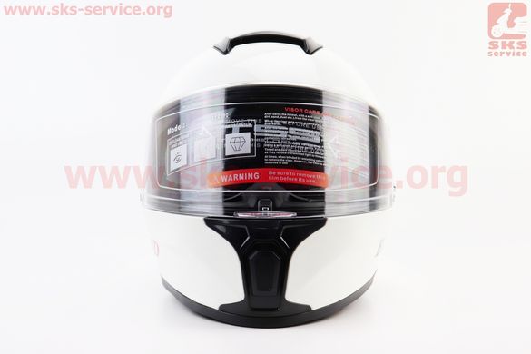 Фото товара – Шлем интеграл, закрытый (сертификация DOT)+откидные очки BLD-М66 S (55-56см), БЕЛЫЙ глянец