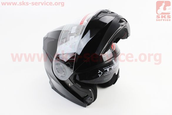 Фото товара – Шлем закрытый с откидным подбородком+очки BLD-162 S- ЧЕРНЫЙ глянец