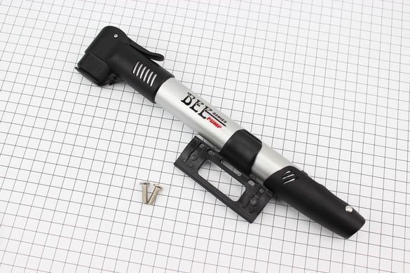 Фото товара – Насос пластмассовый с Т-ручкой, раздельно под штуцера Schrader&Presta, чёрно-серый HP-13