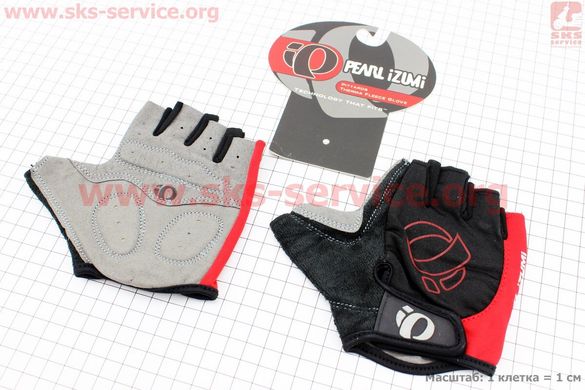 Фото товару – Перчатки без пальців M з м'якими вставками під долоню, чорно-червоні