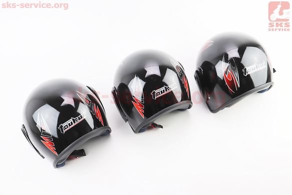 Фото товара – Шлем открытый HK-215, ЧЁРНЫЙ с красно-серым рисунком (незначительные отличия рисунков, возможны дефекты покраски)