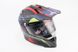 Шлем кроссовый/эндуро/АТV со стеклом (сертификации DOT / ECE) SCO-819-7 М (57-58см), ЧЕРНЫЙ матовый с сине-красно-зеленым рисунком, фото – 1