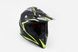 Шлем кроссовый/эндуро/АТV HF-116 M 57-58см (наш замер 53-54см XS), ЧЕРНЫЙ матовый с зеленым рисунком Q178Y, фото – 1