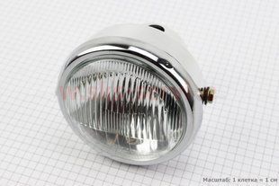 Фото товару &ndash; Фара передня "хром" ALPHA кругла D=150mm