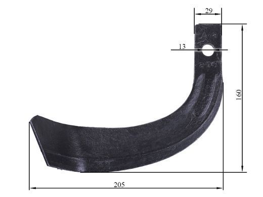 Фото товару &ndash; Ніж фрези лівий IT-225 A-a 500gr 160*205 мм Mototraktor