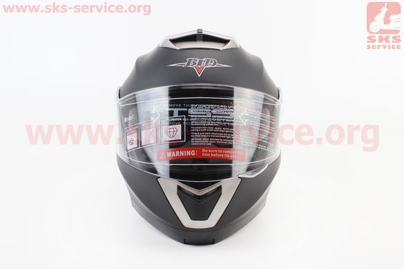 Фото товара – Шлем закрытый с откидным подбородком+очки BLD-160 S- ЧЕРНЫЙ матовый