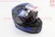 Шлем закрытый с откидным подбородком+очки BLD-162 S- ЧЕРНЫЙ матовый с сине-серым рисунком, фото – 3