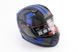 Шлем закрытый с откидным подбородком+очки BLD-162 S- ЧЕРНЫЙ матовый с сине-серым рисунком, фото – 1
