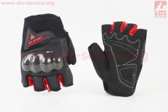 Фото товара – Перчатки мотоциклетные без пальцев L-Чёрно-Красные, тип 1