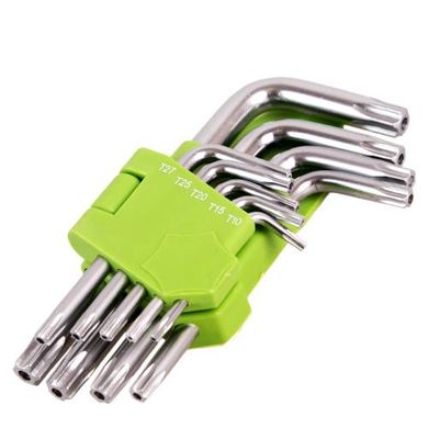 Фото товару – Набір ключів вигнутих TORX. 9 пр. T10 -T50 Alloid