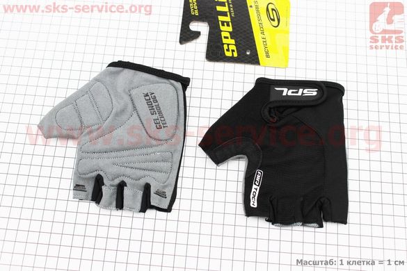 Фото товару – Перчатки без пальців L з гелевими вставками під долоню, чорні SBG-1457
