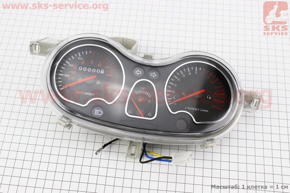 Фото товару – Спідометр з тахометром 140км/год, вигляд 1