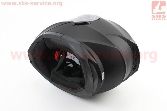 Фото товара – Шлем модуляр, закрытый с откидным подбородком+откидные очки BLD-162 S (55-56см), ЧЁРНЫЙ матовый