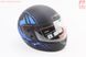 Шлем интеграл, закрытый 825-1 XS, ЧЁРНЫЙ матовый с синим рисунком (возможны царапины, дефекты покраски), фото – 1