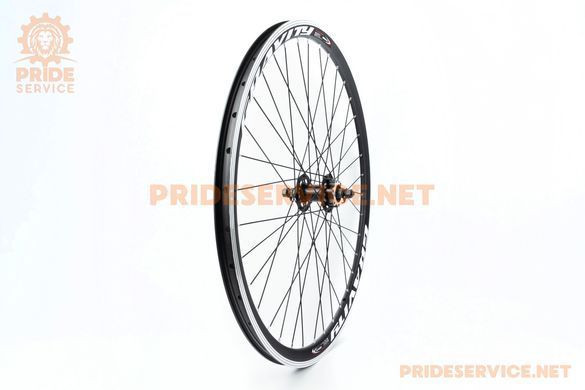 Фото товару &ndash; Колесо 27,5" переднє Disk-brake, обід "крапля" алюмінієвий, втулка 14Gx36H, кріпл. гайка, "GRAVITY"