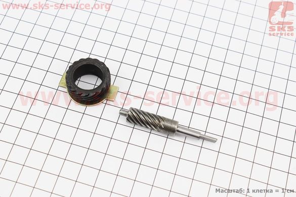 Фото товару – Шестерня спідометру (метал) + черв'як Honda DIO, тип 1