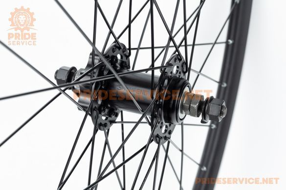 Фото товару &ndash; Колесо 27,5" переднє Disk-brake, обід "крапля" алюмінієвий, втулка 14Gx36H, кріпл. гайка, "GRAVITY"