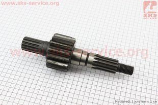 Фото товару &ndash; Вал-шестерня кінцевої передачі ведуча L-240mm, Z-14/16/14 DongFeng 354/404 (300.39.107-1)