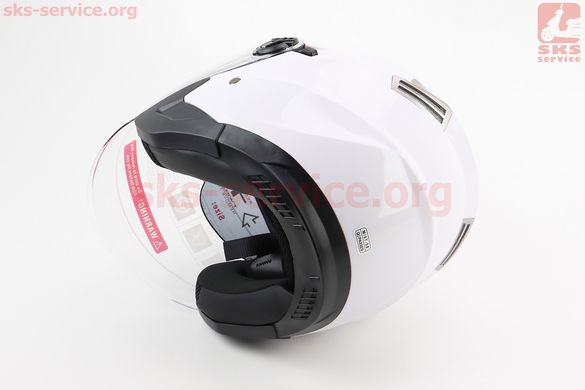 Фото товара – Шлем открытый+откидные очки BLD-708 М (57-58см), БЕЛЫЙ глянец