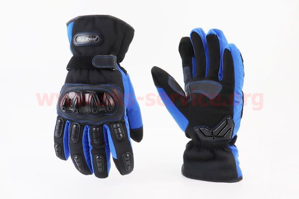 Фото товара – Перчатки мотоциклетные, теплые M-Чёрно-Синие