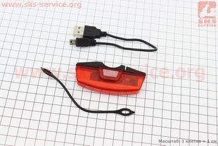 Фото товару &ndash; Ліхтар задній 16 діодів 30 lumen, Li-ion 3.7V 500mAh зарядка від USB, вологозахисний