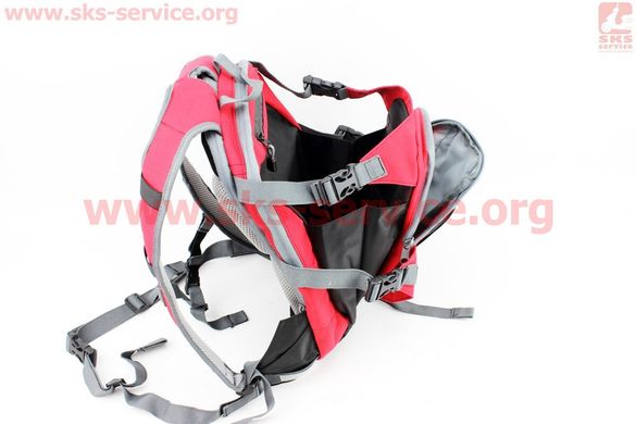 Фото товара – Рюкзак влагозащитный 20 литр., с отсеком для шлема, чехлом от дождя, вентилируемые накладки на спину, светоотражающие полосы, красный COMFORT SBP-059