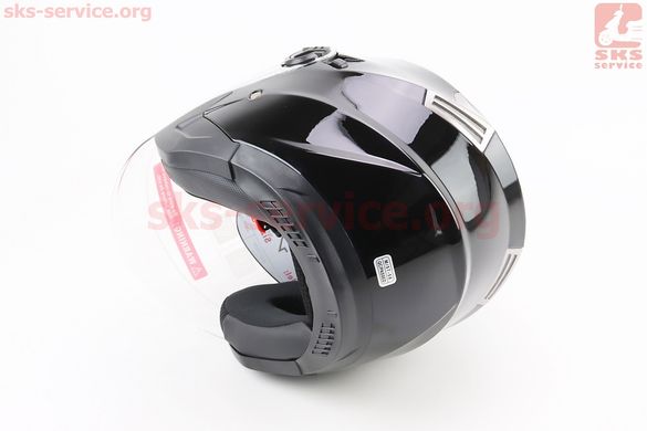Фото товара – Шлем открытый+откидные очки BLD-708 М (57-58см), ЧЁРНЫЙ глянец