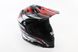 Шлем кроссовый/эндуро/АТV BLD-819-7 S- ЧЕРНЫЙ глянец с красно-бело-серым рисунком, фото – 1