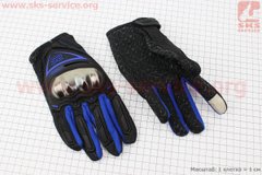 Фото товара – Перчатки мотоциклетные L-Чёрно-Синие (сенсорный палец)