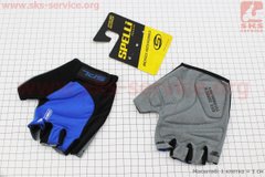 Фото товара – Перчатки без пальцев XL с гелевыми вставками под ладонь, чёрно-cиние SBG-1457