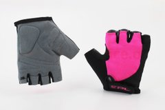 Фото товару – Перчатки без пальців XS з гелевими вставками під долоню, чорно-рожеві SBG-1457