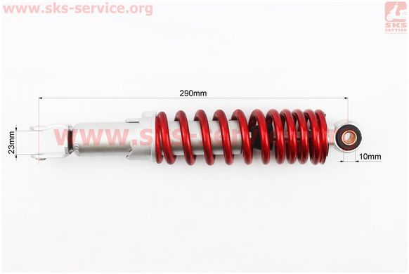 Фото товара – Амортизатор задний GY6/Honda - 290мм*d55мм (втулка 10мм / вилка 8мм) регулир., красный