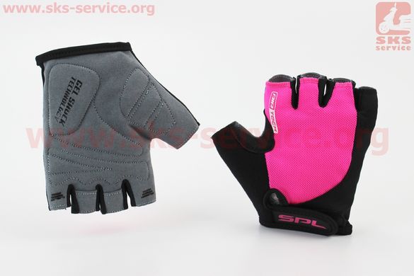 Фото товару – Перчатки без пальців XS з гелевими вставками під долоню, чорно-рожеві SBG-1457