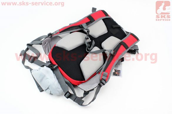 Фото товара – Рюкзак влагозащитный 20 литр., с гидратором 1.5л, отсеком для шлема, чехлом от дождя, вентилируемые накладки на спину, красный COMFORT Hydro SBP-059