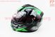 Шлем закрытый с откидным подбородком+очки BLD-159 XS- ЧЕРНЫЙ с рисунком зелено-серым, фото – 5