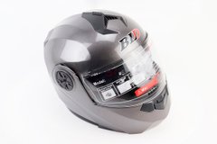 Фото товара – Шлем модуляр, закрытый с откидным подбородком+откидные очки BLD-159 S (55-56см), СЕРЫЙ глянец