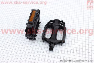 Фото товару &ndash; Педалі MTB 9/16" (110x82x26mm) пластикові, чорні FP-818