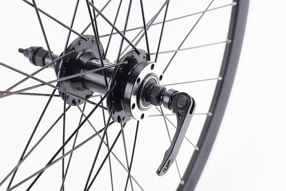 Фото товару &ndash; Колесо 29" заднє V/Disk-brake, обід і втулка 14Gx36H алюмінієві, пром-підшипники 6200 2RS, під вільнобіг, кріпл. ексцентрик, GRAVITI"