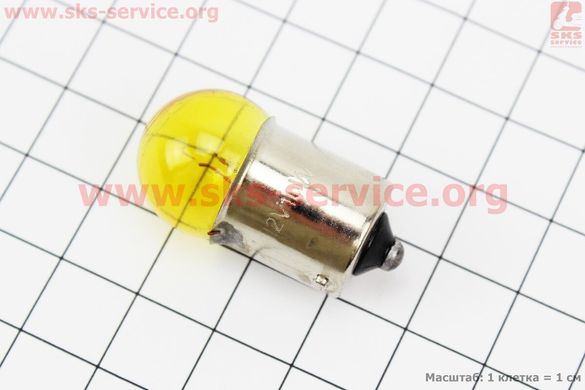 Фото товару – Лампа повороту (жовта з цоколем) 12V / 10W G18