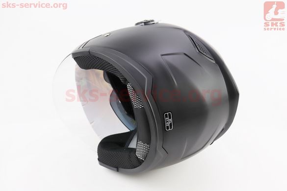 Фото товара – Шлем открытый+очки HF-223 XL, ЧЁРНЫЙ матовый