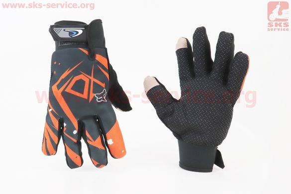 Фото товара – Перчатки мотоциклетные XL-Чёрно-Оранжевые (сенсорный палец)