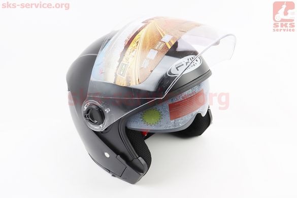 Фото товара – Шлем открытый+очки HF-223 XL, ЧЁРНЫЙ матовый