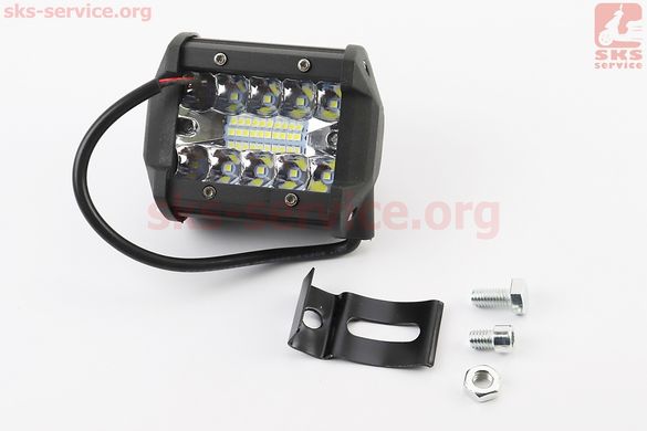 Фото товару – Фара додаткова світлодіодна вологозахисна - 10+10 LED з кріпленням, прямокутна 79*96мм, SUPER LIGHT